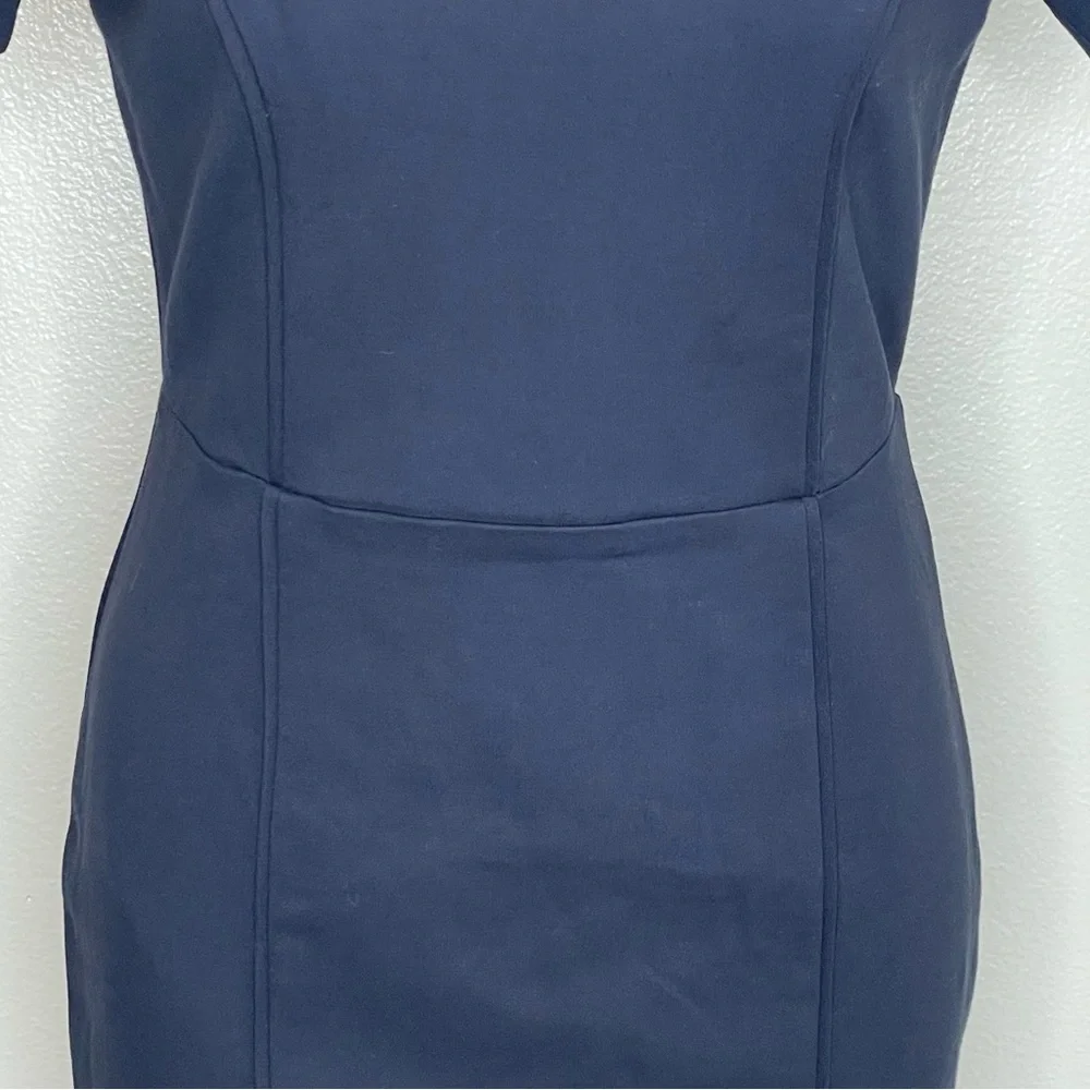 Brooks Brothers Navy Stretch Ponte Short Sleeve Sheath Dress - Picture 5 of 16